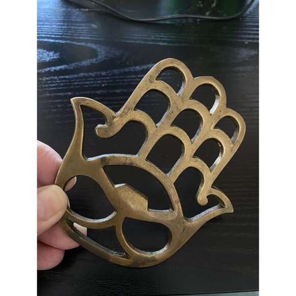Brass Hamsa Bottle Opener Decorative Hand Shape - Picture 7 of 7